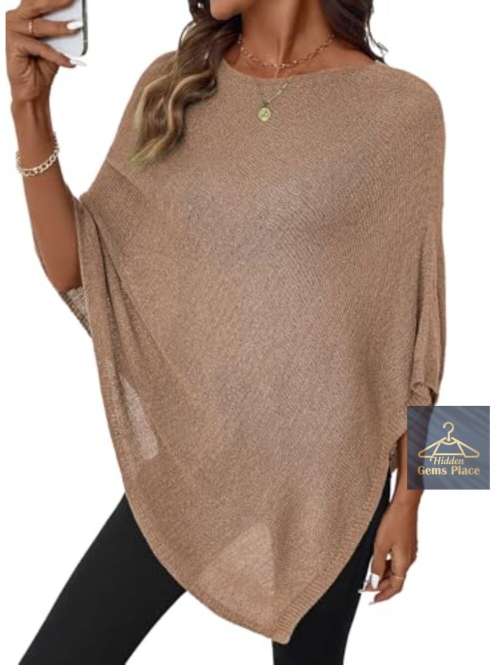 Sheer Knit Poncho Crochet Mesh Beach Cover Up Lightweight Spring Sweater